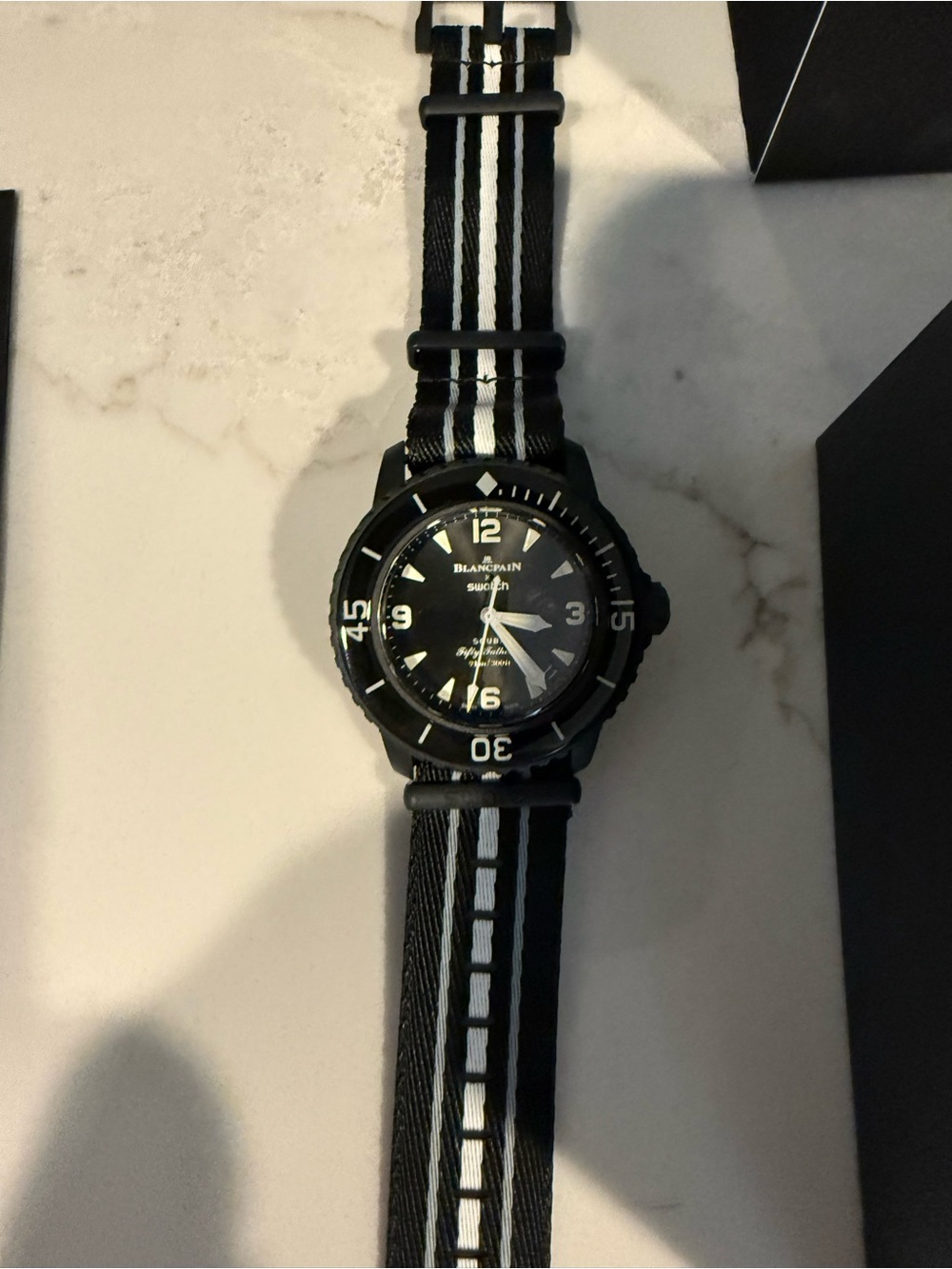 Blancpain x Swatch Scuba Fifty Fathoms Oceans of Storms Mena Watch